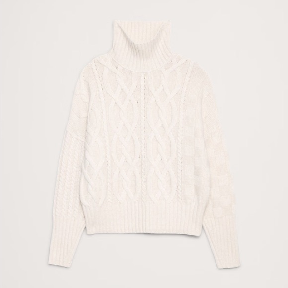 Banana republic - ITALIAN MERINO-BLEND MIXED-STITCH SWEATER